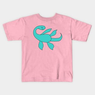 Dino Nessie - Turquoise Kids T-Shirt